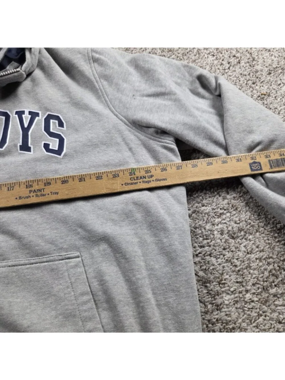 Dallas Cowboys Jacket Men's 2XL Gray NFL Apparel Full Zip Hoodie Insulated